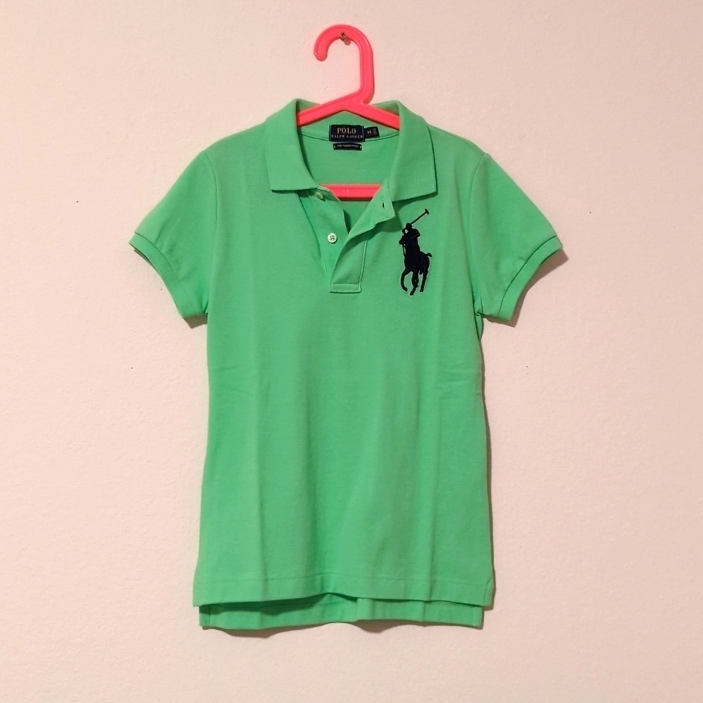 Ralph Lauren The skinny Polo kid's XS Big pony green T-shirt.